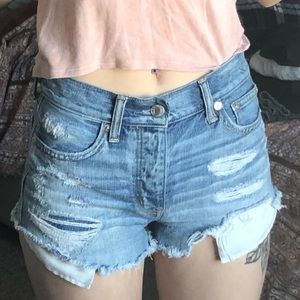 vintage destroyed american eagle shorts